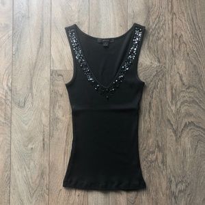 Womens sequin trimmed tank top by Express